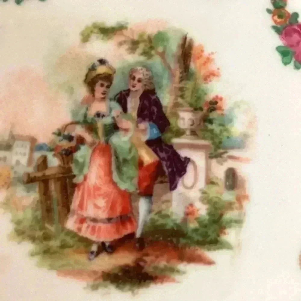 European Germany Romantic Victorian Trinket Bowl set of 2